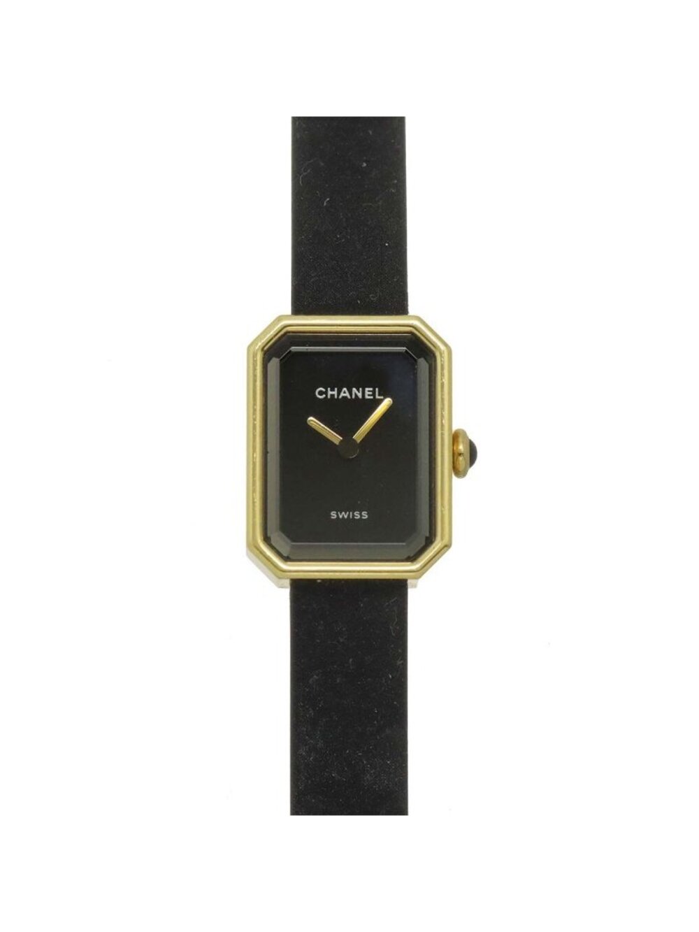 Chanel Premiere Velvet Watch Black 18K Yellow Gold Quartz